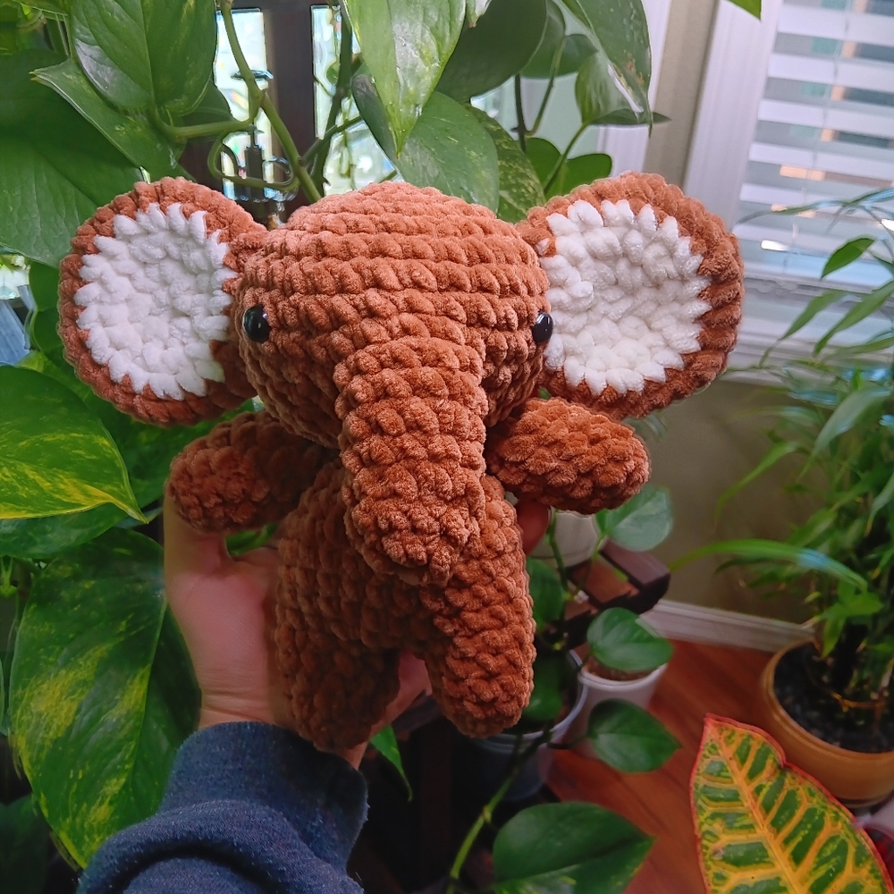 Handmade Crochet Baby Elephant: Chicken Nugget
